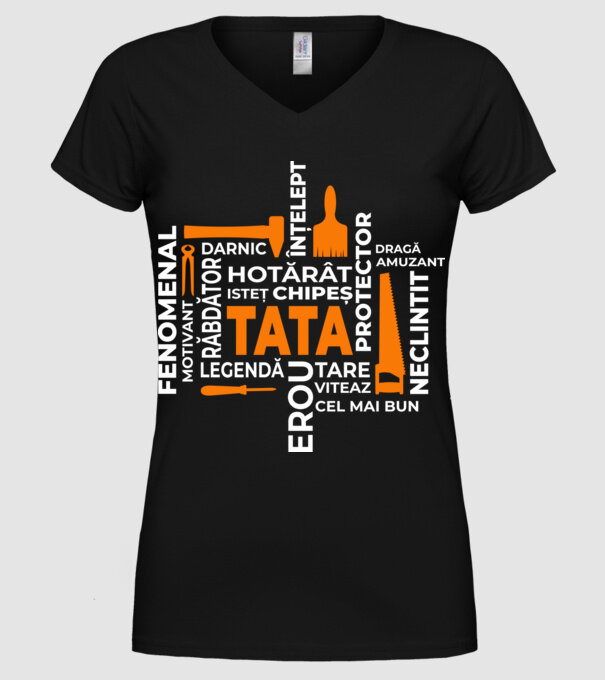 Acronimele tatălui model negru pe tricou