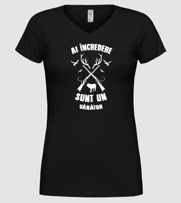 Ai încredere, sunt un vânător model negru pe tricou