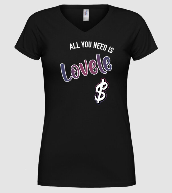 All you need is lovele model negru pe tricou