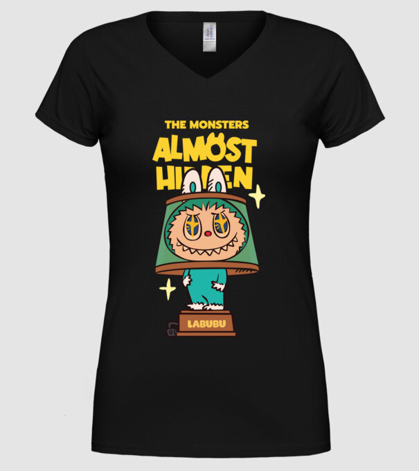 Almost Hidden model negru pe tricou