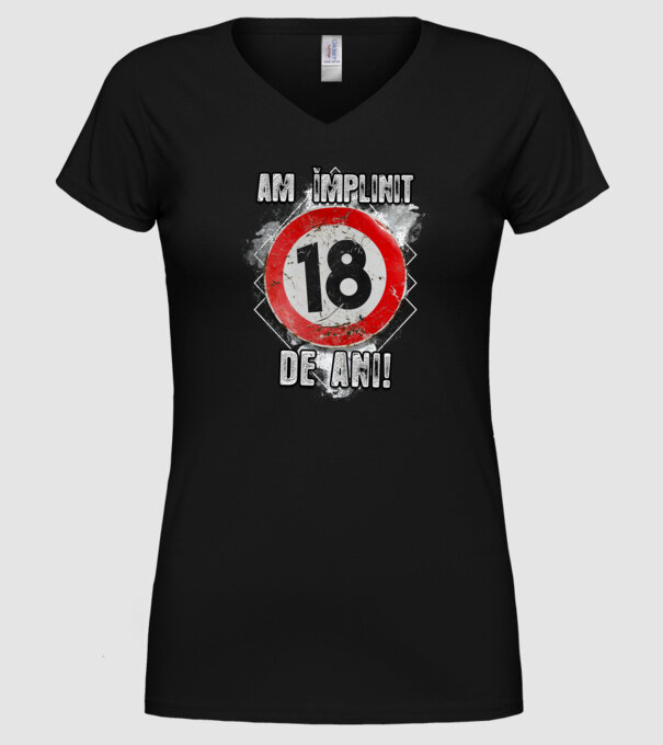 Am împlinit 18 de ani! model negru pe tricou