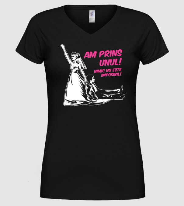 Am prins unul Nimic nu este imposibil model negru pe tricou