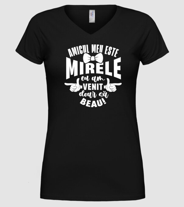 Amicul meu este mirele model negru pe tricou