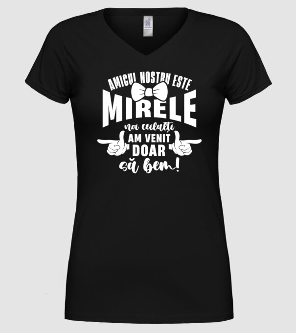 Amicul nostru este mirele model negru pe tricou