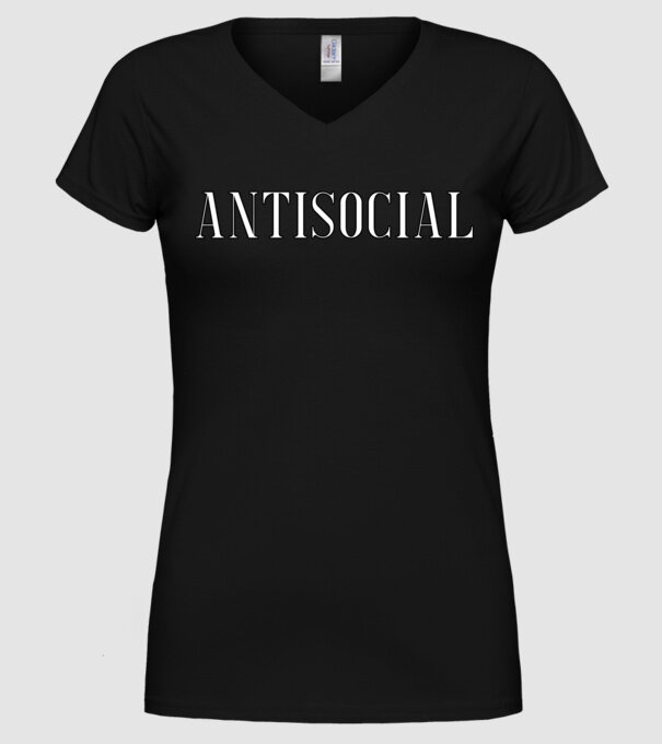 Antisocial model negru pe tricou