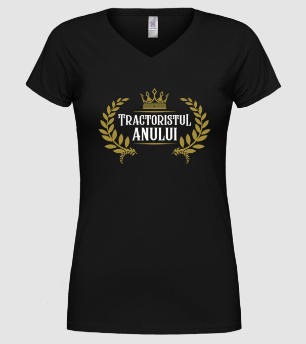Tractoristul anului model negru pe tricou