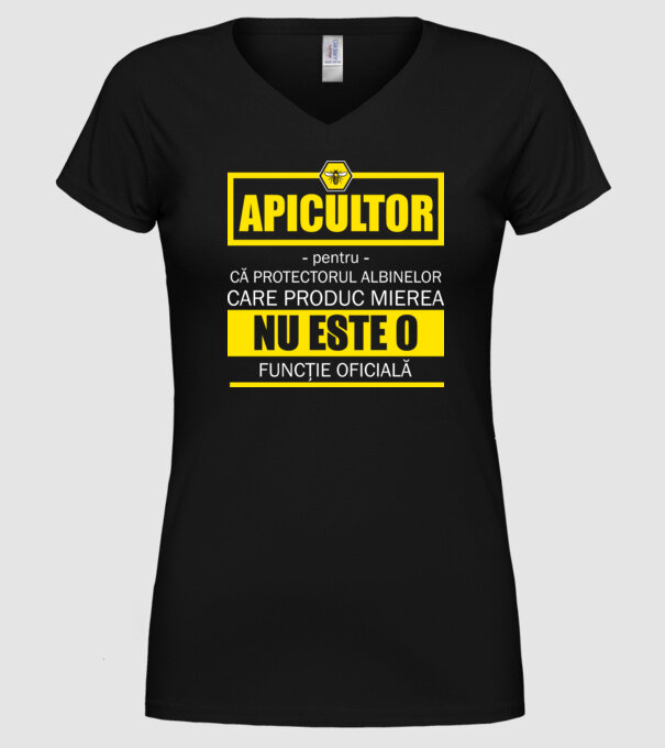 apicultor - pentru că protectorul albinelor care produc mierea nu este o funcție oficială model negru pe tricou