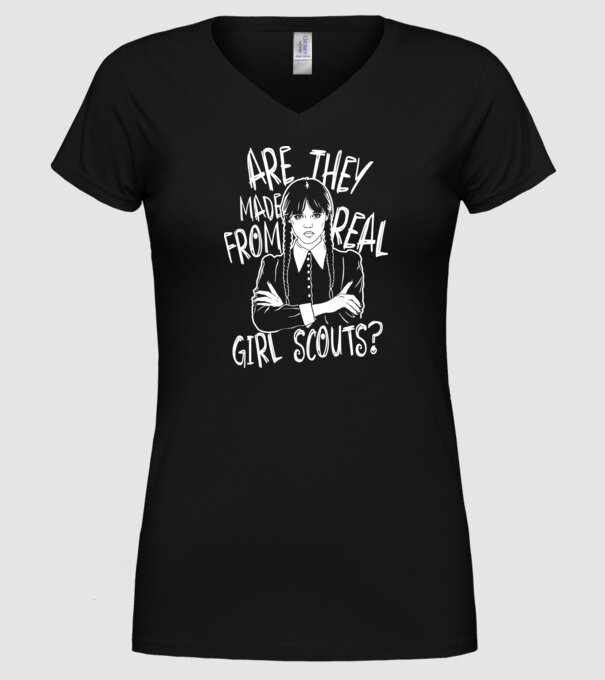 Are the made from real girl scouts model negru pe tricou