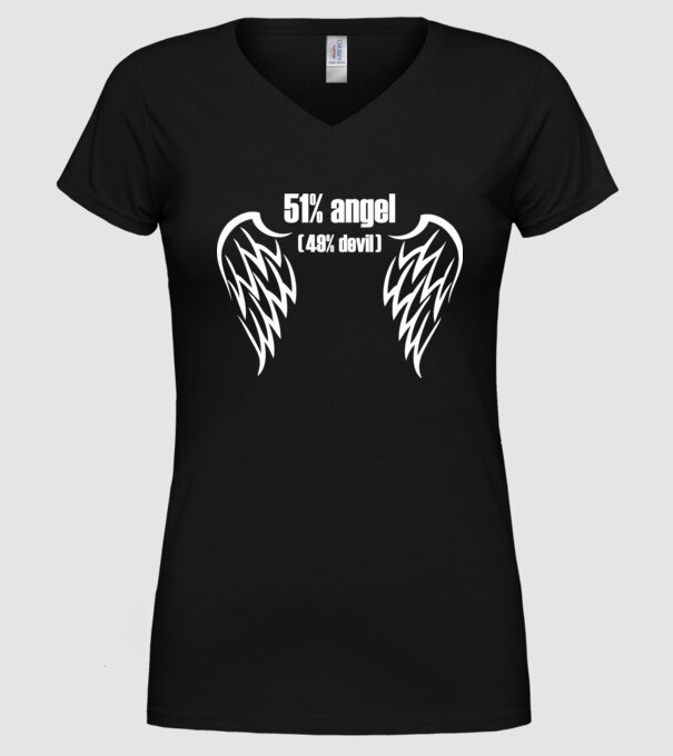 Aripi de înger model negru pe tricou