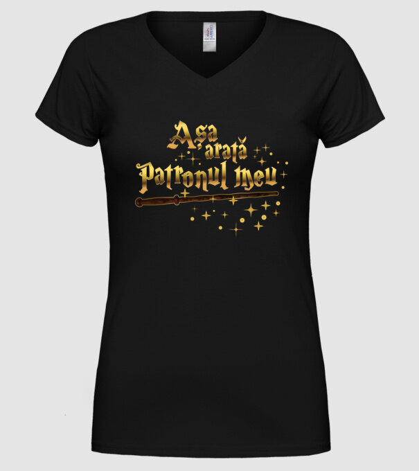 Așa arată patronul meu model negru pe tricou