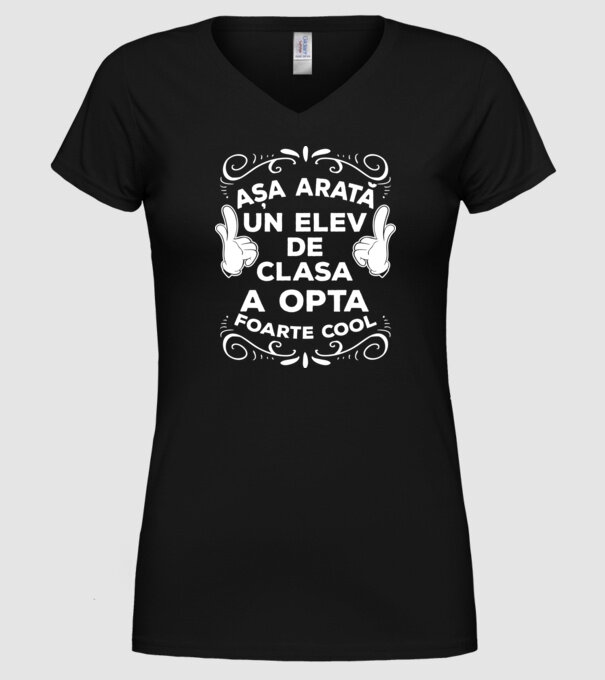 Așa arată un elev de clasa a opta foarte cool model negru pe tricou