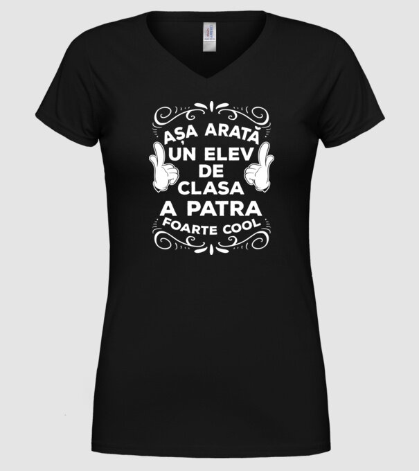Așa arată un elev de clasa a patra foarte cool model negru pe tricou