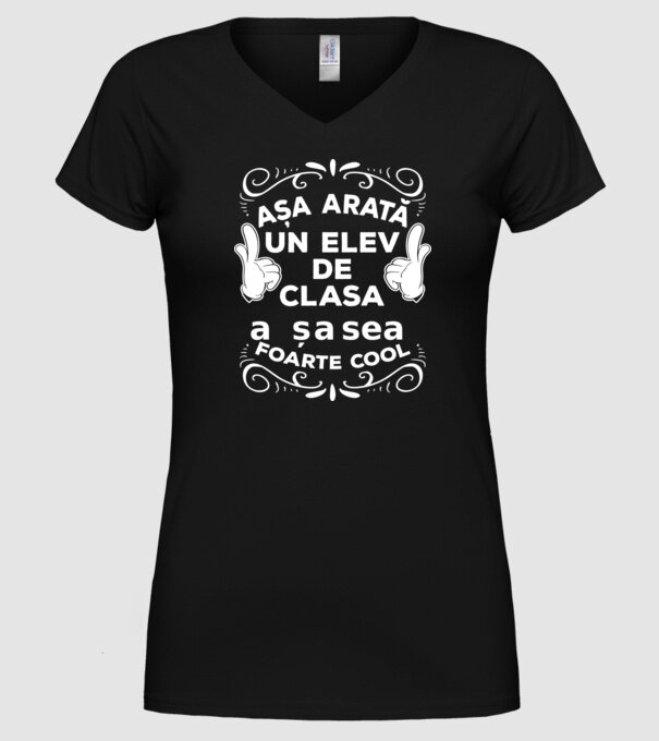 Așa arată un elev de clasa a șasea foarte cool model negru pe tricou