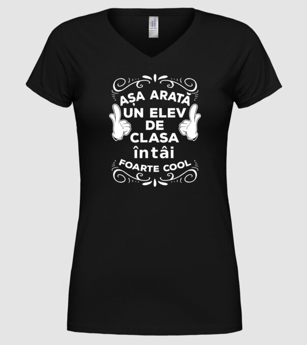 Așa arată un elev de clasa întâi foarte cool model negru pe tricou