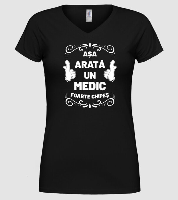 Așa arată un medic foarte chipeș model negru pe tricou