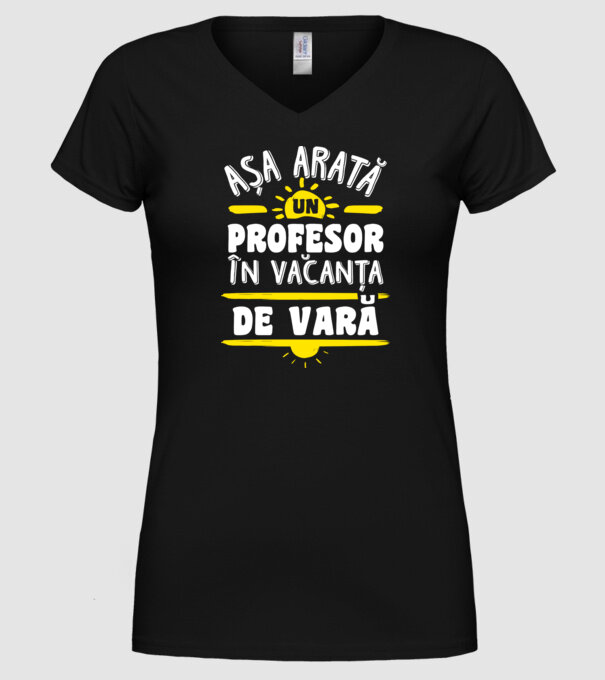 așa arată un profesor în vacanță de vară model negru pe tricou