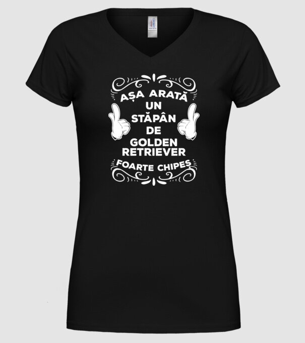 Așa arată un stăpân de Golden retriever foarte chipeș model negru pe tricou