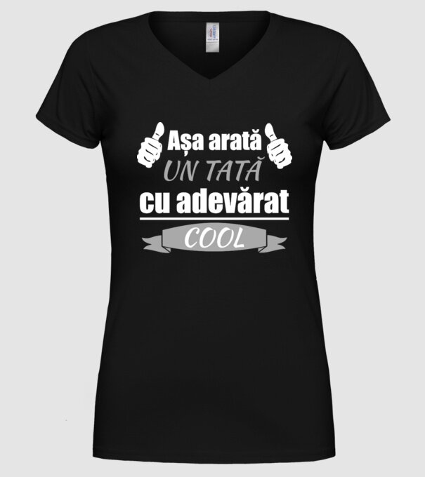 Așa arată un tată cu adevărat cool model negru pe tricou