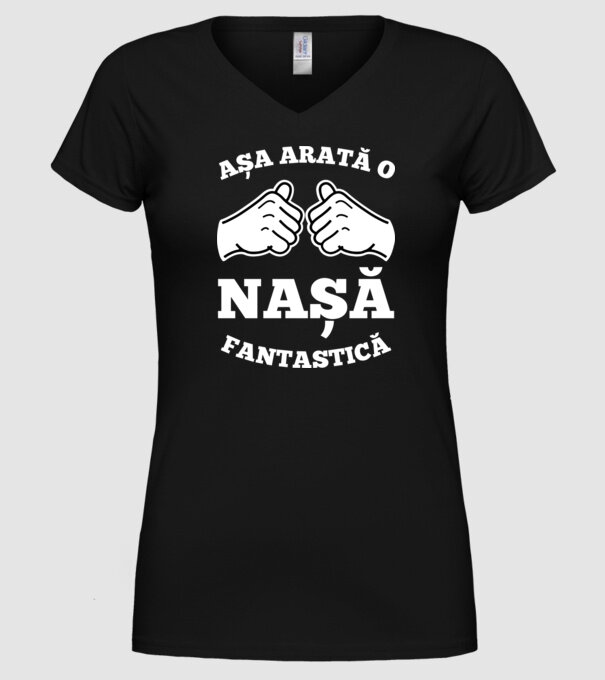 Așa arată o nașă fantastică model negru pe tricou