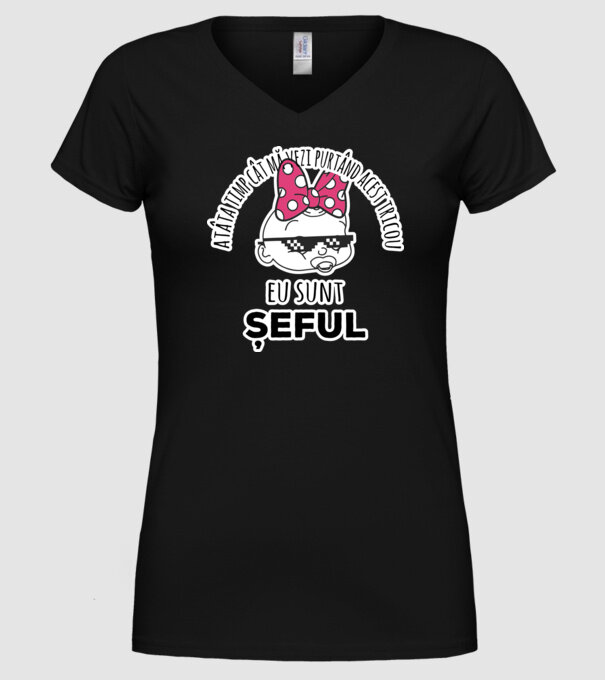 atâta timp cât mă vezi purtând acest tricou, eu sunt șeful model negru pe tricou