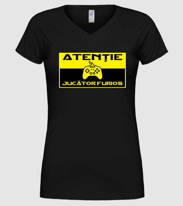 Atenție! Jucător furios model negru pe tricou