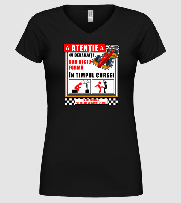atenție model negru pe tricou