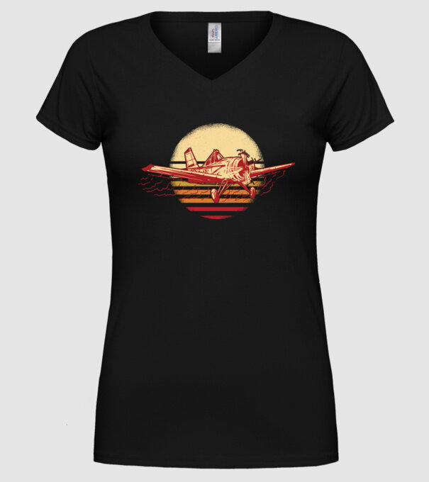 Avioane model negru pe tricou