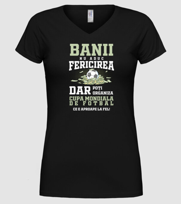 Banii nu aduc fericirea model negru pe tricou