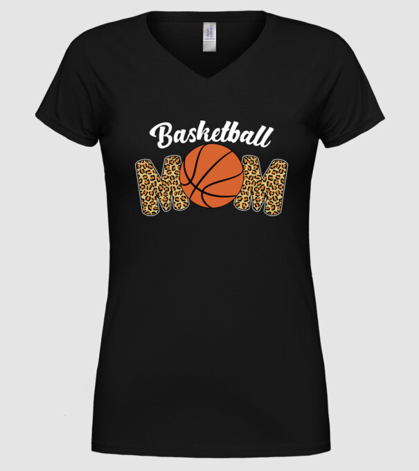 Basketball Mom model negru pe tricou