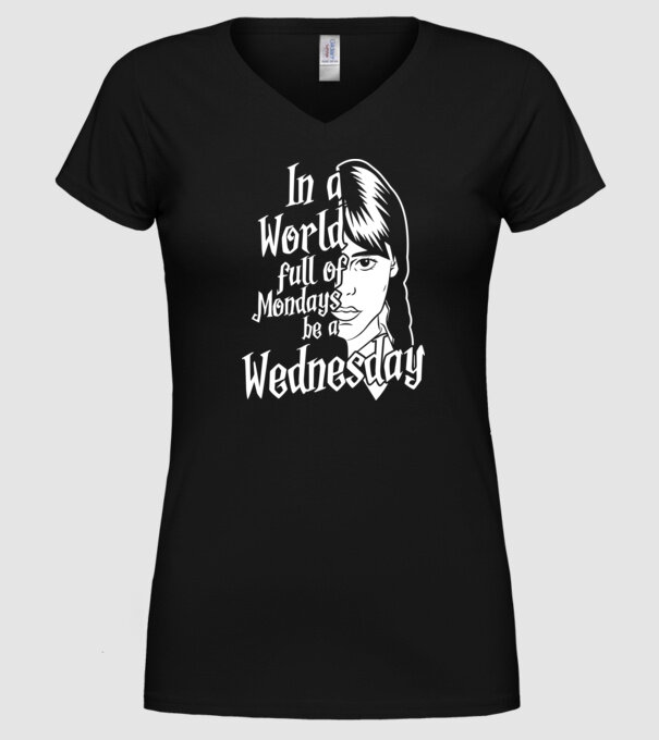 Be a Wednesday model negru pe tricou