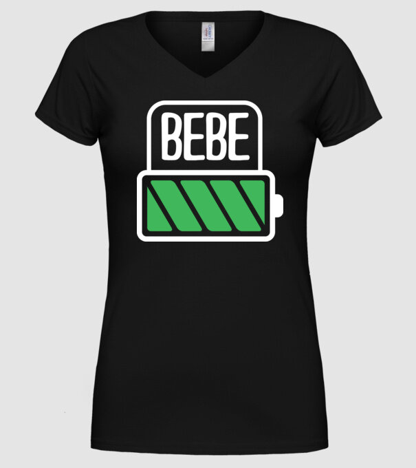 Bebe încărcat model negru pe tricou
