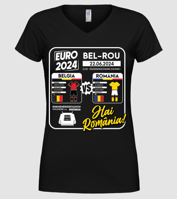 BEL-ROM euro 2024 calendar model negru pe tricou