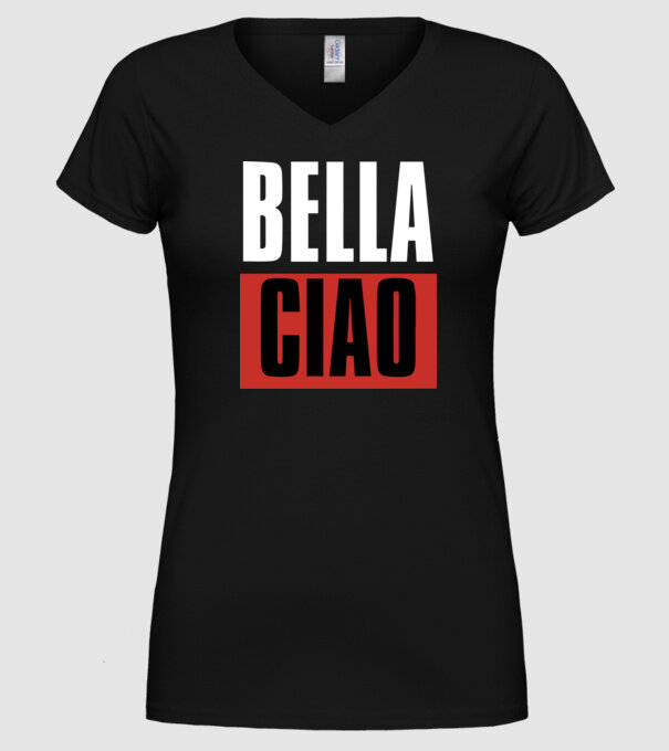 bella ciao model negru pe tricou