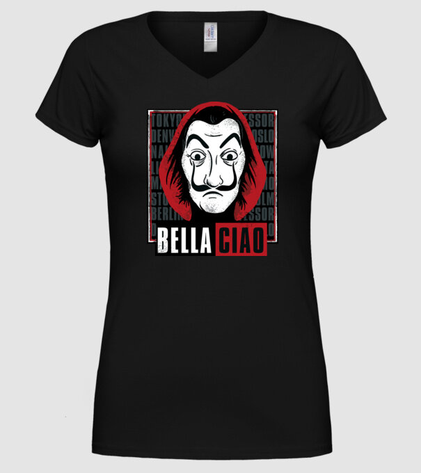 bella ciao dali model negru pe tricou