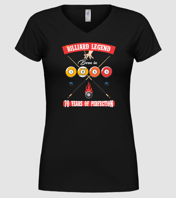 Billiard legend born in 1953 model negru pe tricou