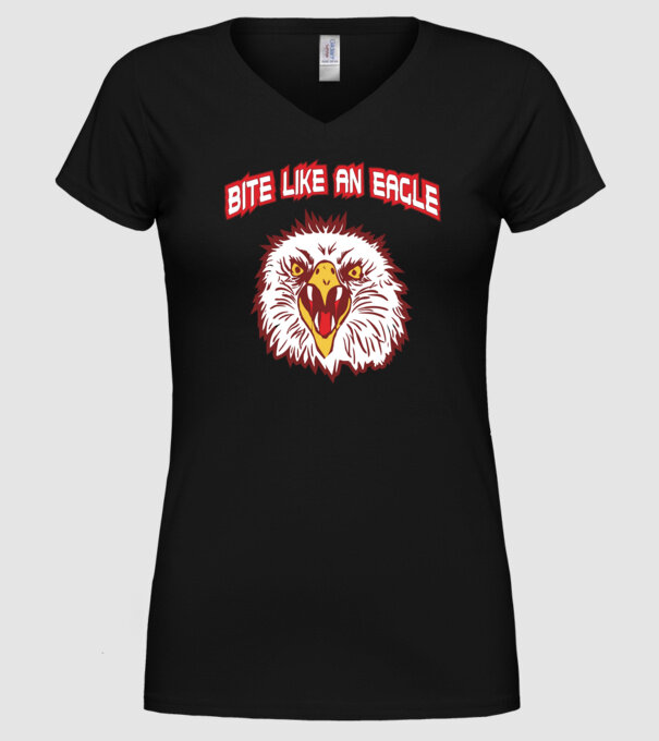 bite like an eagle cobra kai model negru pe tricou