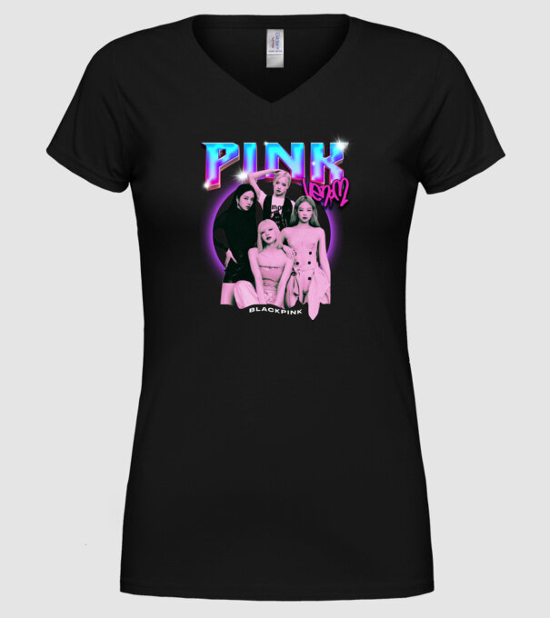 BLACKPINK pink venom model negru pe tricou