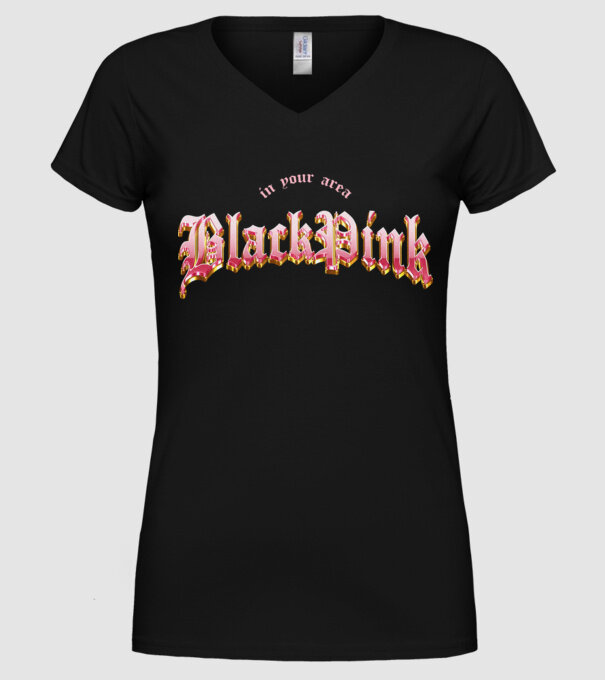 BLACPINK in your area model negru pe tricou