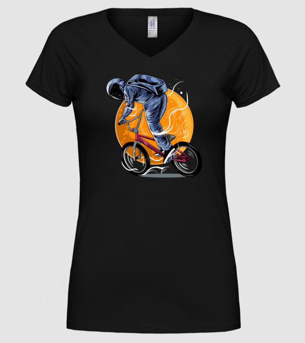 BMX space model negru pe tricou