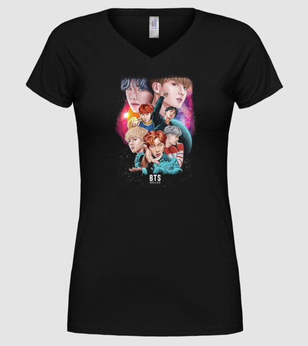 BTS POSTER model negru pe tricou