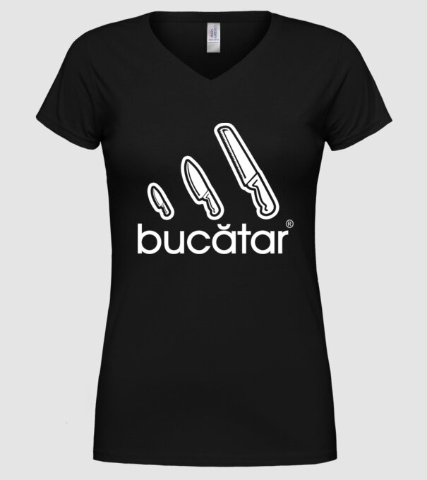 bucătar model negru pe tricou