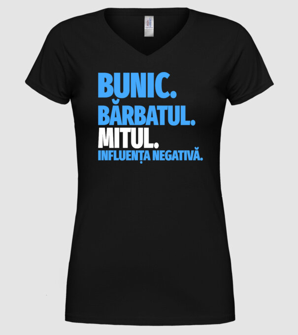 Bunic model negru pe tricou