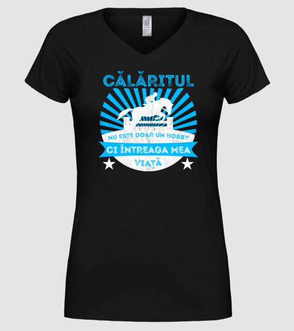 Călăritul nu este doar un hobby, ci întreaga mea viață model negru pe tricou