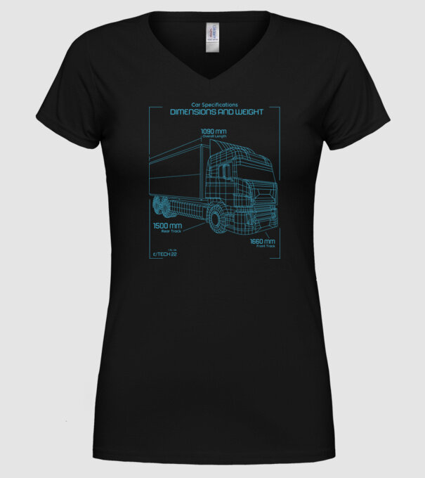 Camioane model negru pe tricou