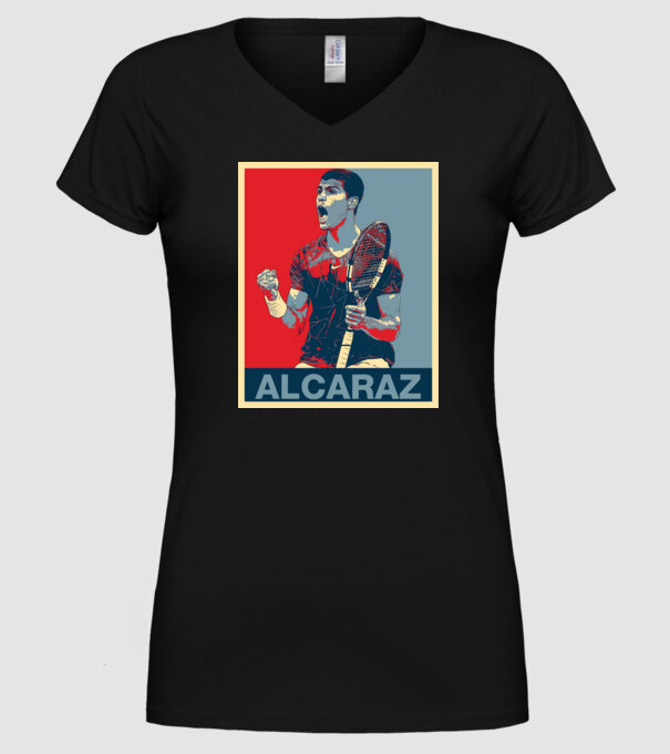 Carlos Alcaraz model negru pe tricou
