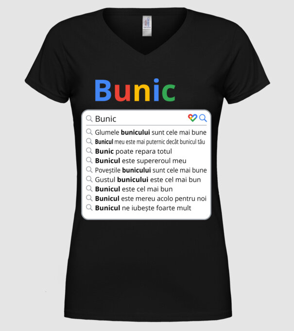 căutare Google Bunic model negru pe tricou