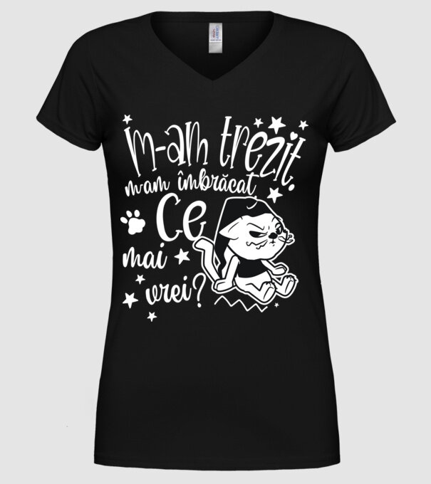 Ce mai vrei? model negru pe tricou