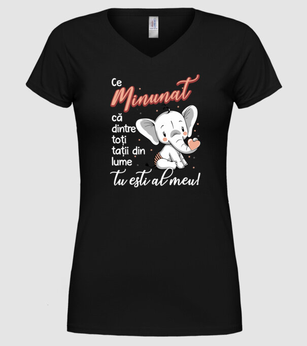 Ce minunat că dintre toți tații din lume, tu ești al meu! model negru pe tricou