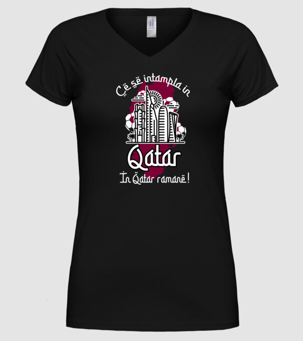 Ce se întâmplă în Katar model negru pe tricou