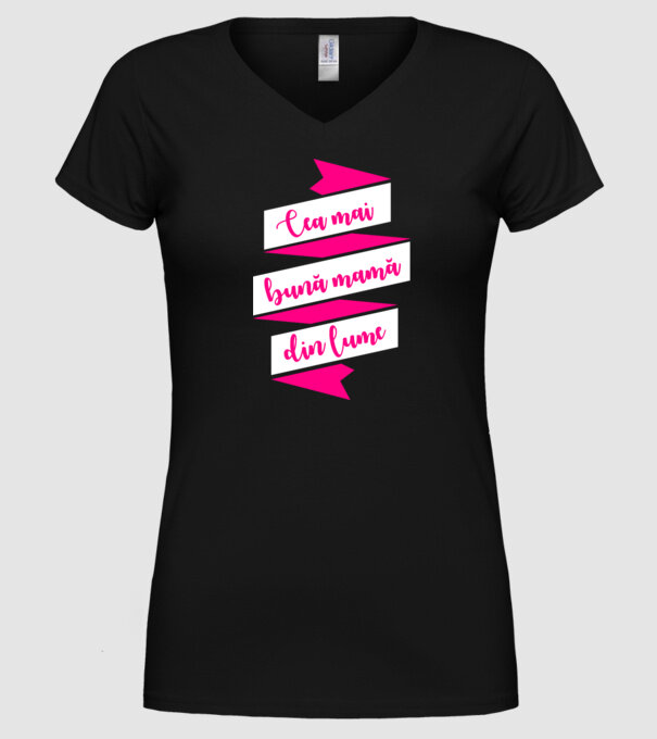 Cea mai bună mamă din lume model negru pe tricou